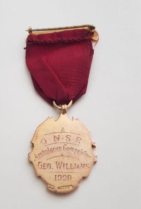 Antique Great North of Scotland Railway 9ct Gold Ambulance Medal - 1920 - Geo Williams.