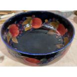 Antique Moorcroft Pomegranite Pattern Bowl 8 3/4" diameter and 3 7/8" tall.