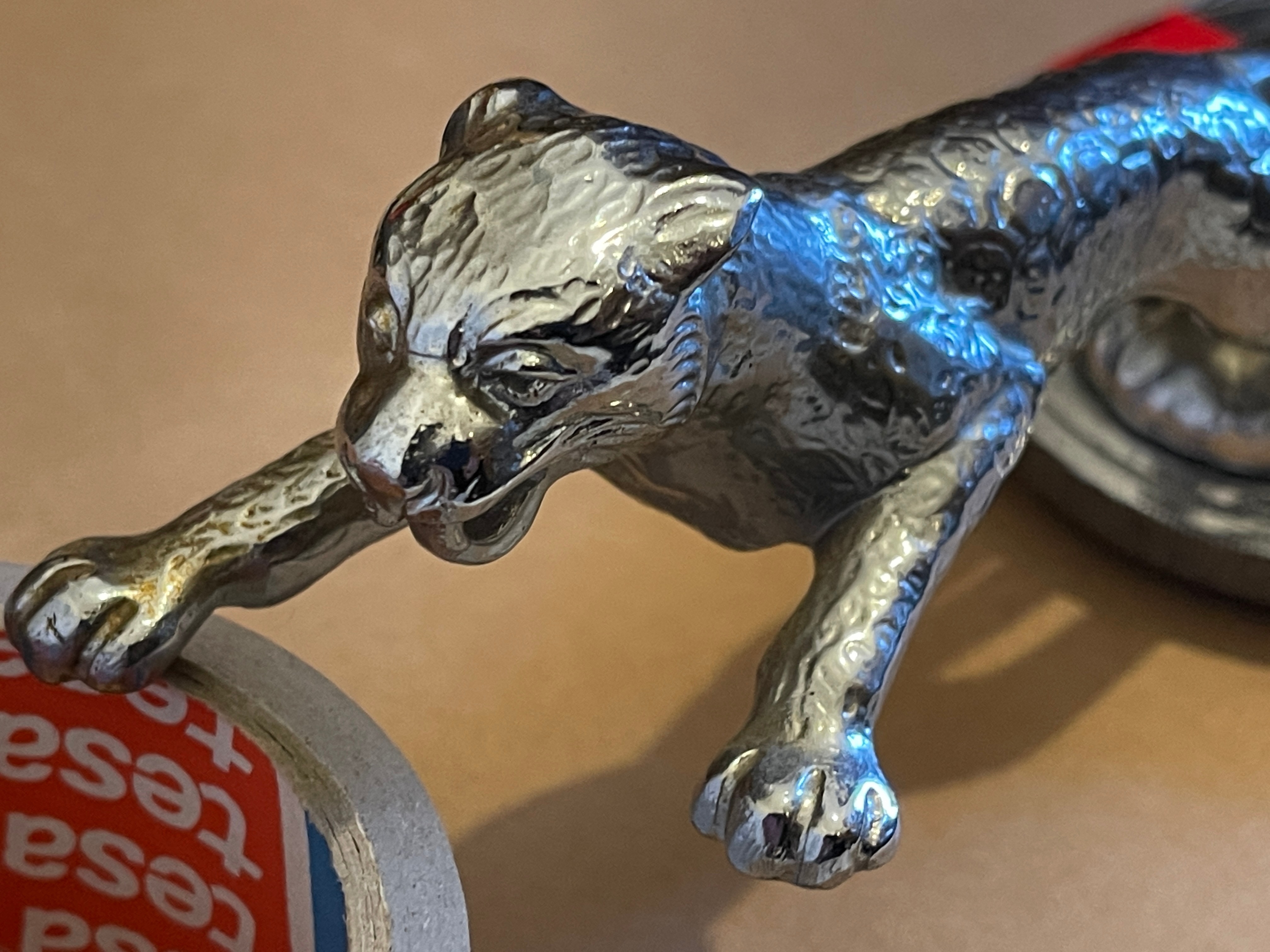 Vintage 1930s DESMO Leaping Jaguar - Jaguar SS Car Mascot - approx 8" long. - Image 7 of 7