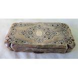 Antique French Silver Cigar Box with Minerva Head - 127mm x 65mm x 19mm - 119 grams.