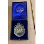 Boxed Silver Edinburgh School Board Parson Green School Attendance Medal to a David Robertson