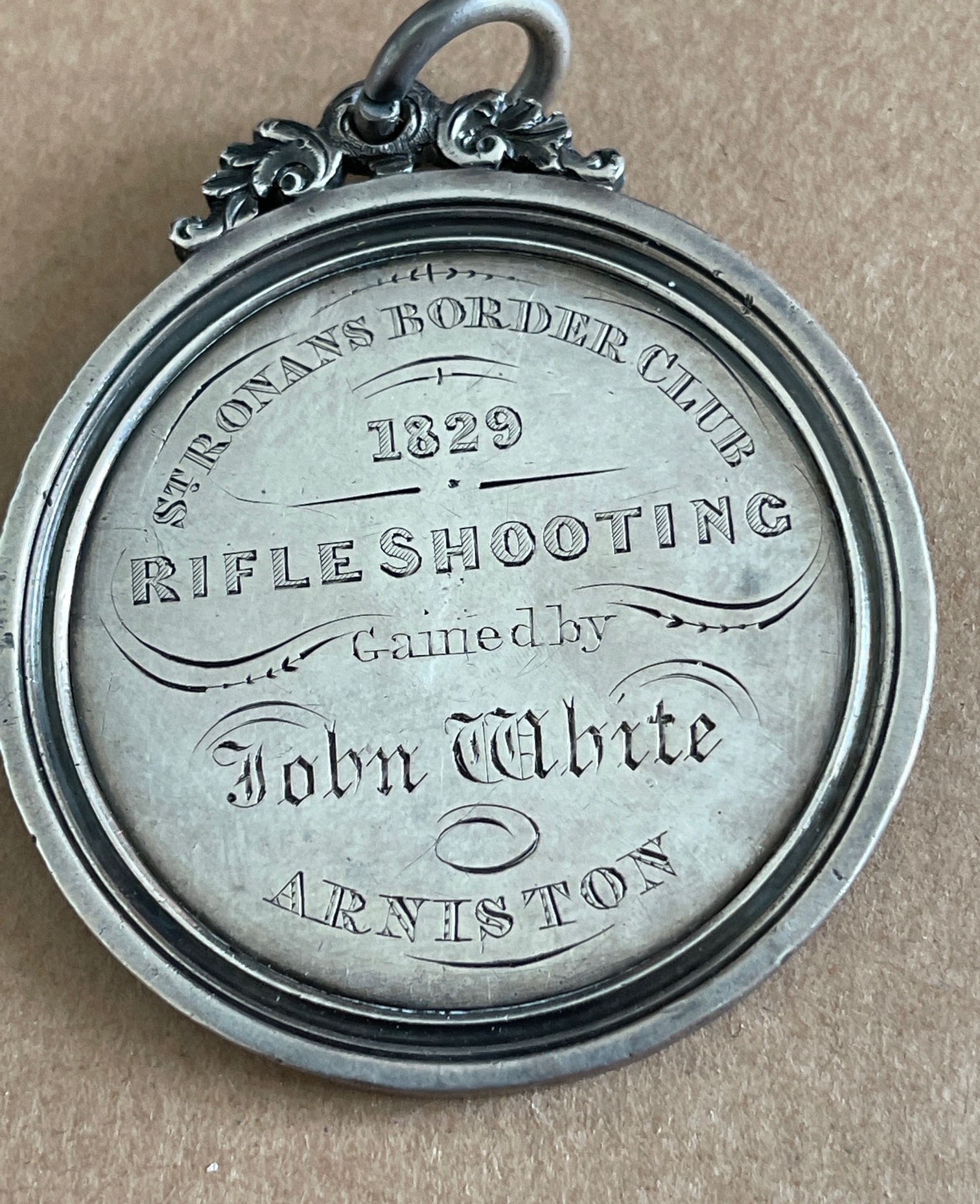 Antique Scottish Silver Stronans Border Club Rifle Shooting Medal 1829 awarded - John White Arniston