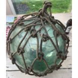 Large Antique Fishing Float with Net approx 15-16"" diameter.