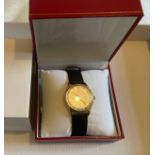 Vintage 9ct Gold Cased 1954 Omega Gents Watch (32mm case) with 9ct Gold Buckle - working order.