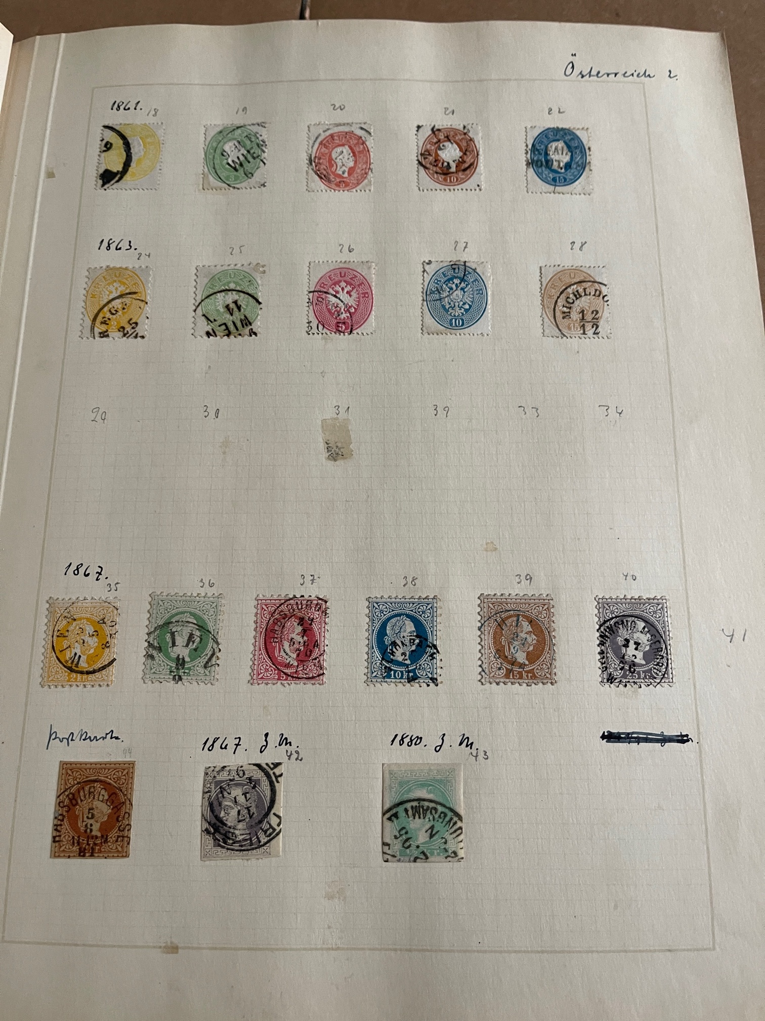 Antique Album of German Osterreich Stamps from 1850 onwards. - Image 2 of 80