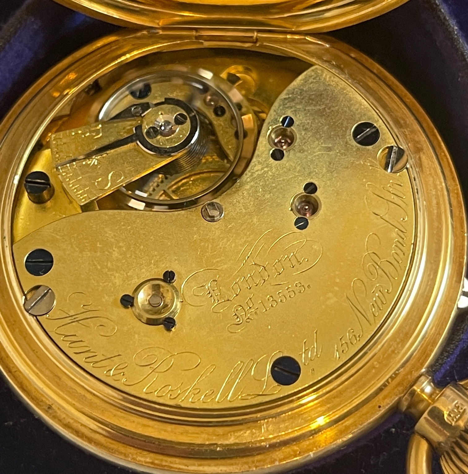 Antique Hunt&Roskell 18ct Gold Full Hunter Pocket Watch-working with Cameron Highlanders Inscription - Image 9 of 9