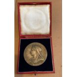 Antique Cased Queen Victoria 1837-1897 Medal - 57mm diameter.