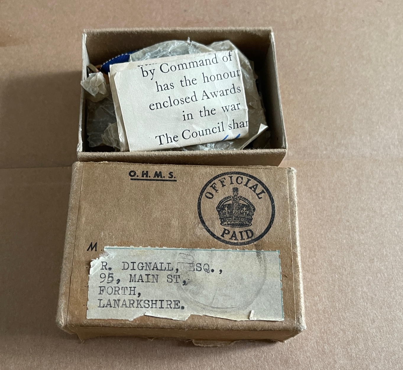 WW2 Boxed Group of 4 Medals.