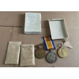 WW1 Pair of Medals and Mercantile Marine Medal to a Lieut G.Elvin