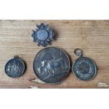 Lot of 4 Antique Agricultural Medals - British Dairymaids Association-Sir Edward Bart Medal etc.