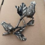 Vintage M Bucellati Italy Silver Wire Work Birds on Silver Branches - 6"" long and 3 1/2"" tall.