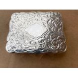 Antique Chester Silver Snuff Box 60mm x 47mm x 14mm.