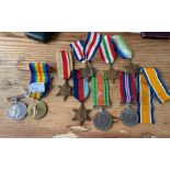 Lot of WW1 and WW2 Medals to a Father and Son - WW1 medals to Scottish Rifles.