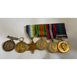 WW1 and Palestine Group of 6 Medals to a: M2-099957 CPL.J.JOHNSTON. A.S.C. and PALESTINE POLICE.