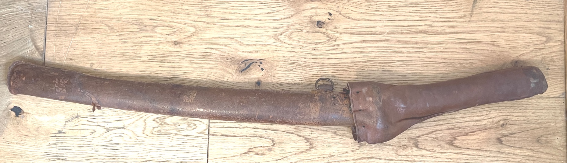Antique Japanese Wakizashi Sword and Jungle Cover with WW2 Fittings - 30"" overall with 19 1/4"" bla - Image 2 of 14