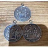 Lot of 3 Victorian Highland and Scottish Agricultural Society Medals - 44mm diameter.
