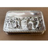 Antique Georgian Silver Snuff Box with Pastoral Scene Lid - DO NOT BID ON THIS LOT.