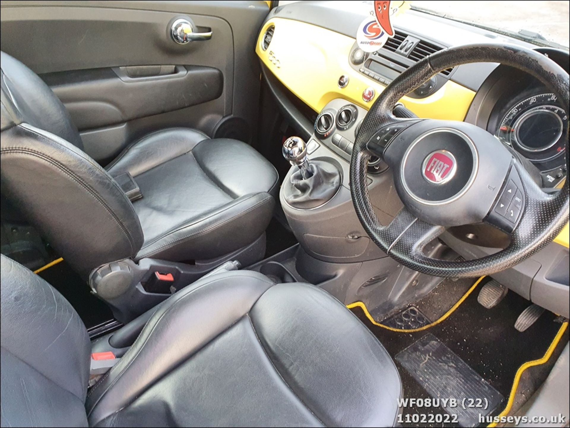 08/08 FIAT 500 SPORT RHD - 1368cc 3dr Hatchback (Yellow) - Image 22 of 26