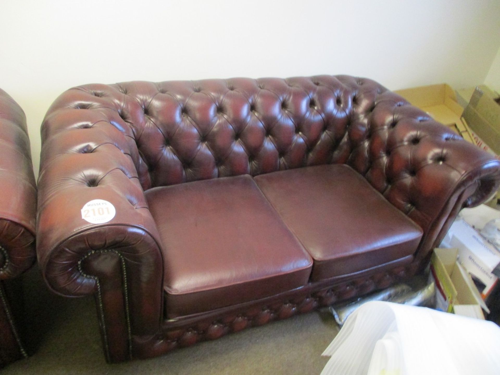2X 2 SEATER LEATHER SOFAS - Image 2 of 2