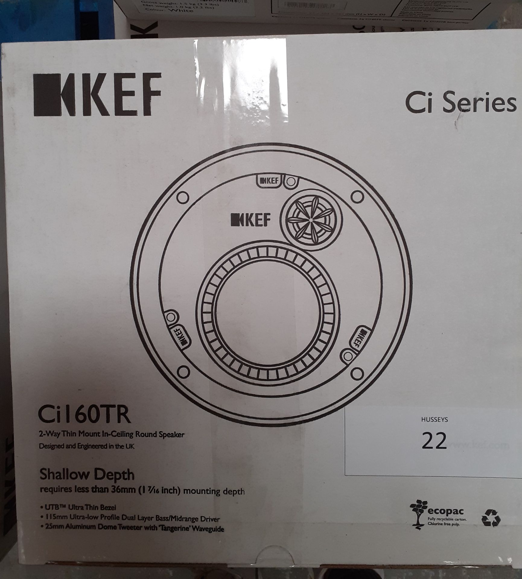 KEF Ultra low profile Speaker Ci160TR 230mm diameter, 30mm deep (Qnty: 2)