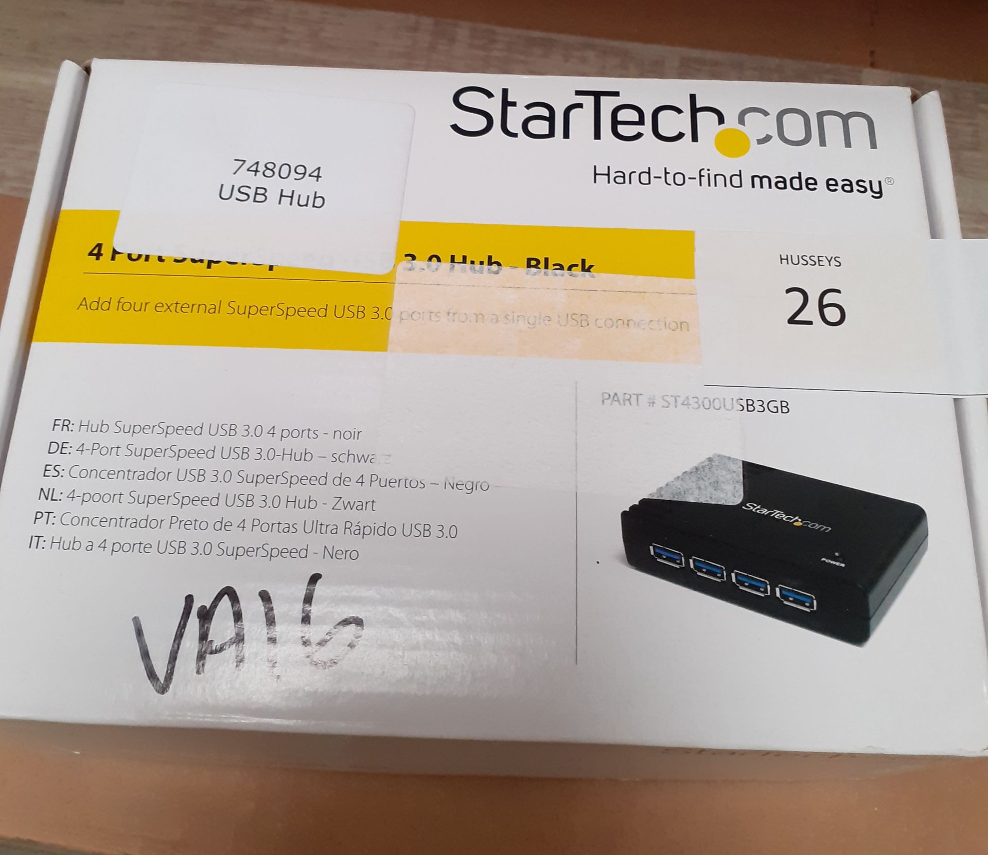 USB Hub 4 Port Startech.com - ST4300USB3GB Black (Qnty: 1)