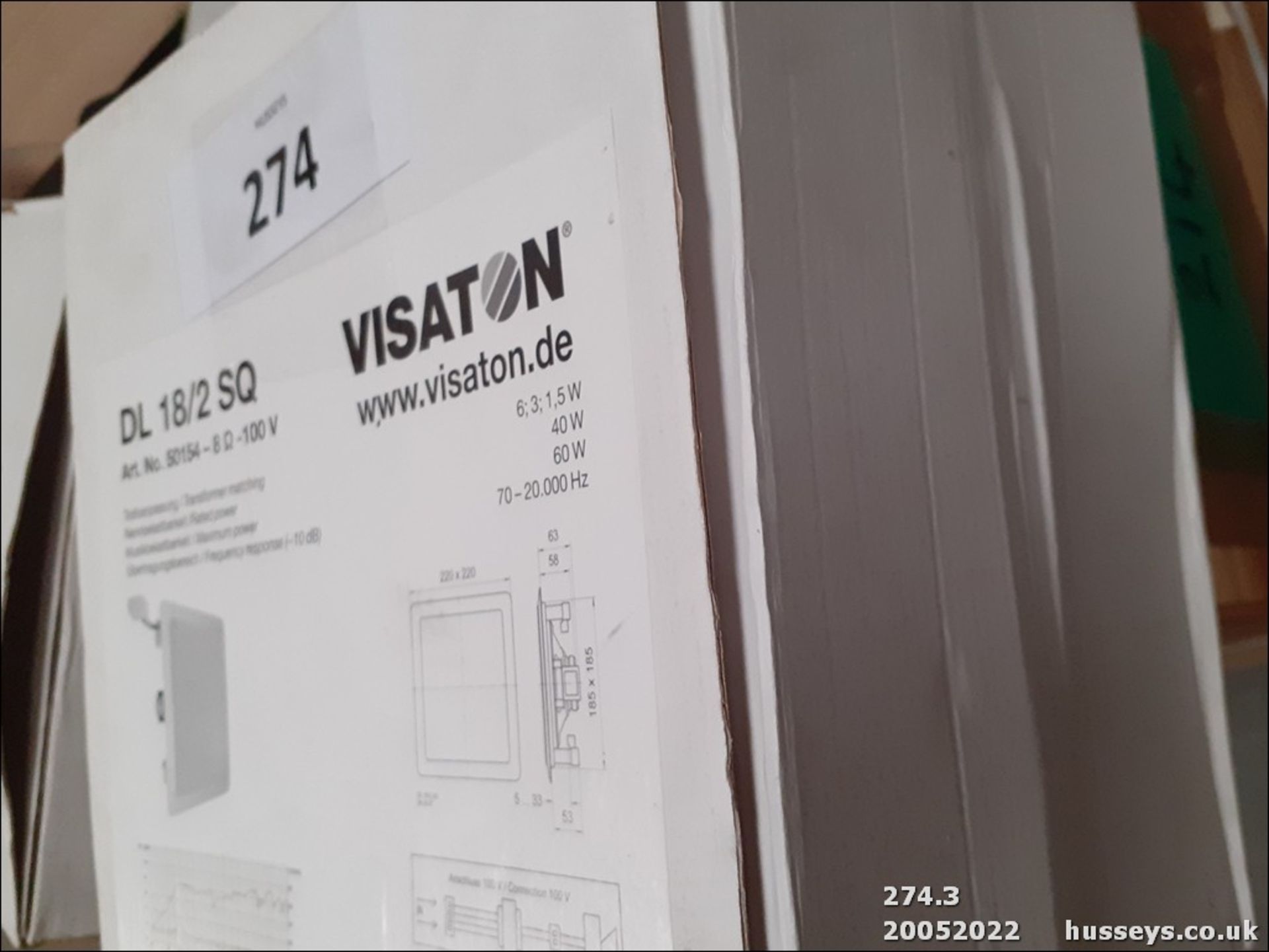Visaton DL 18/2 SQ Art no. 50154 - 8 - 100V Transformer matching (Qnty: 2) - Image 4 of 4