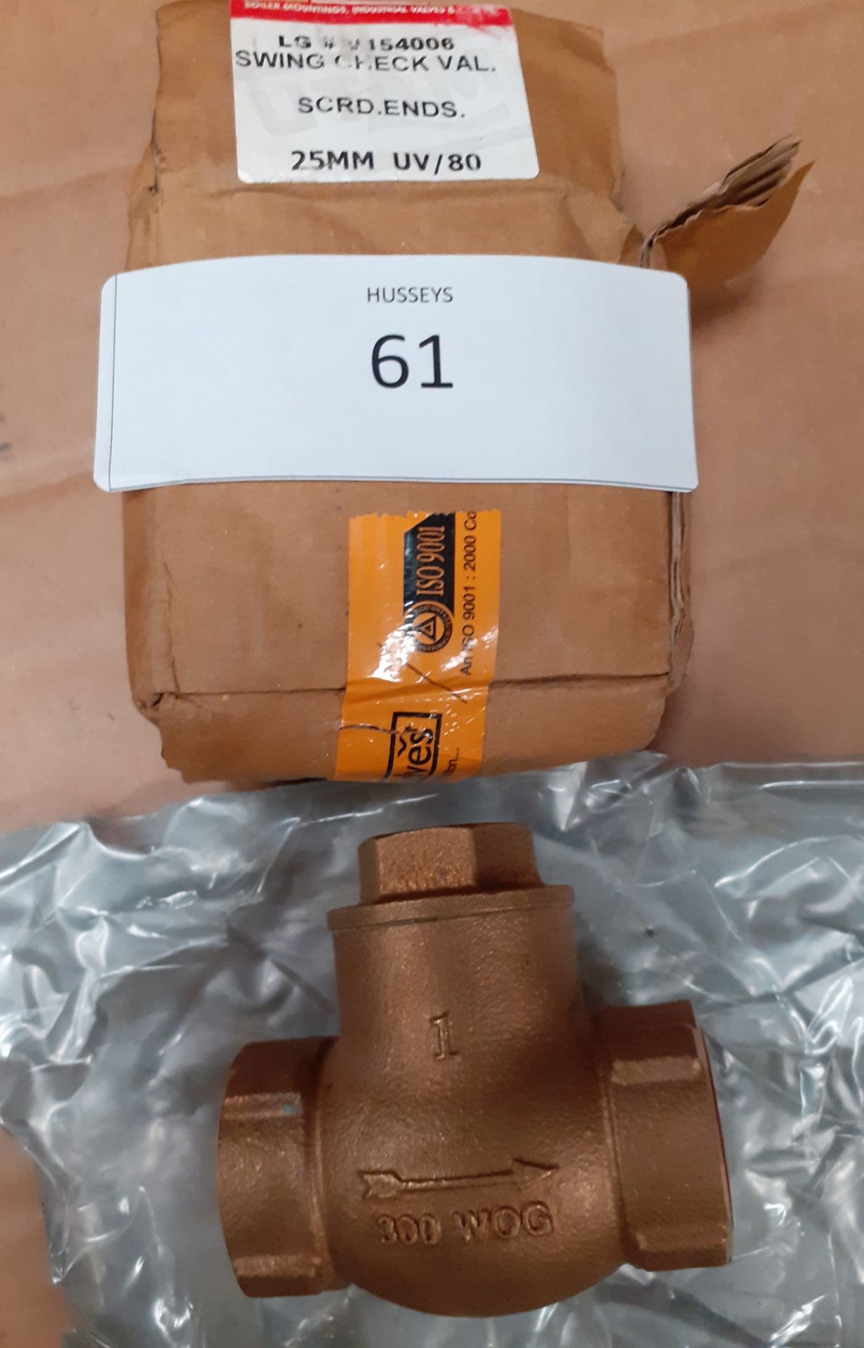 Swing check valve - bronze 1" BSP 25mm UV/80 LG# V154006 UTAM (Qnty: 1)