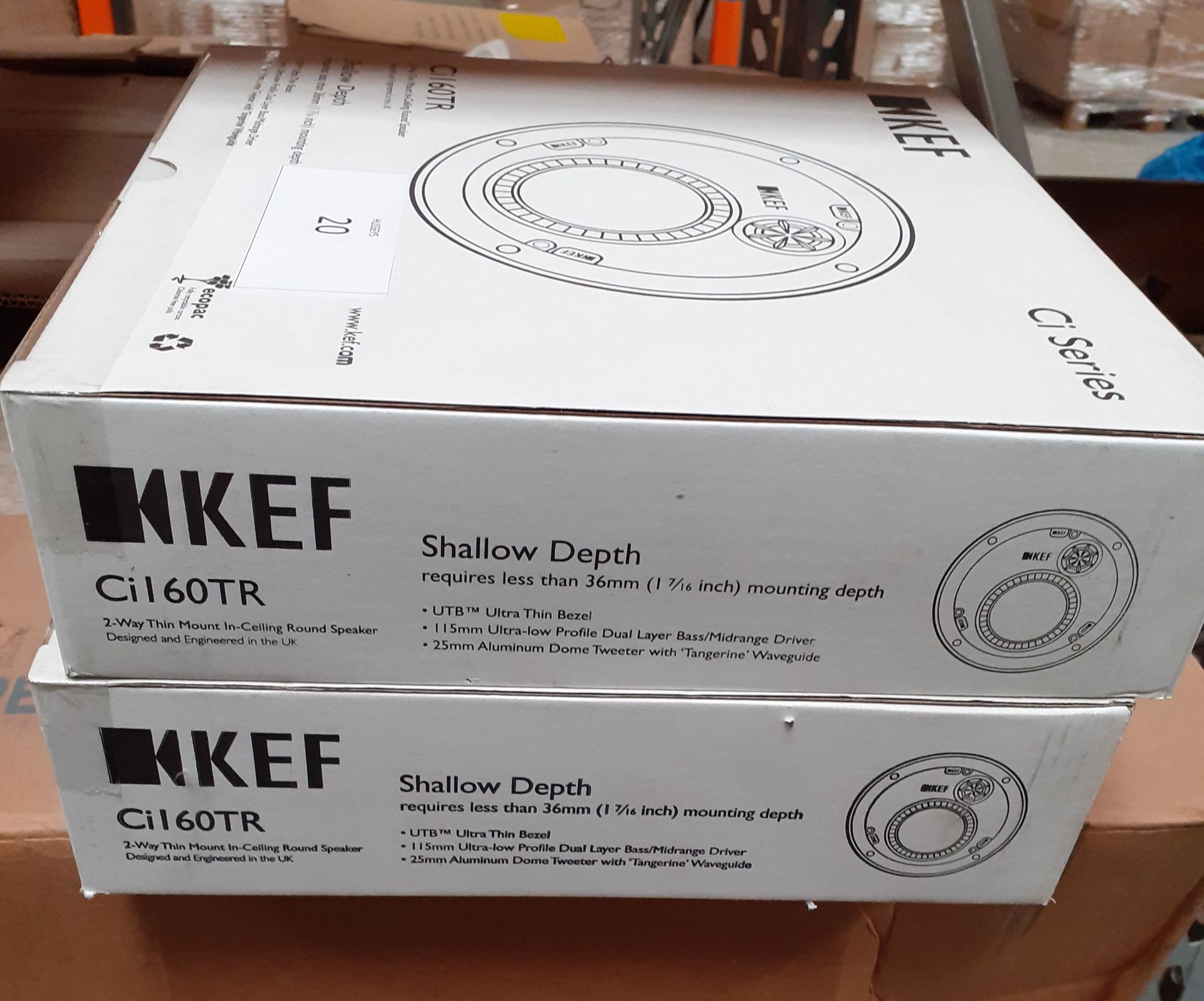 KEF Ultra low profile Speaker Ci160TR 230mm diameter, 30mm deep (Qnty: 2) - Image 2 of 6