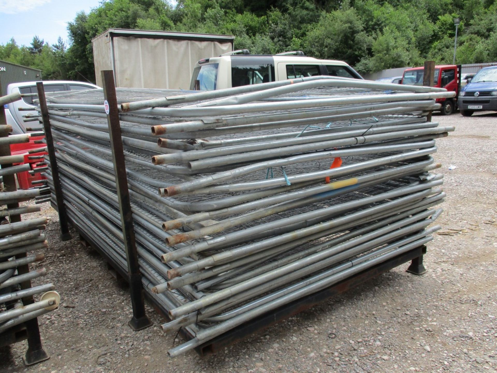 CRATE OF APPROX 28 HERRAS FENCE PANELS