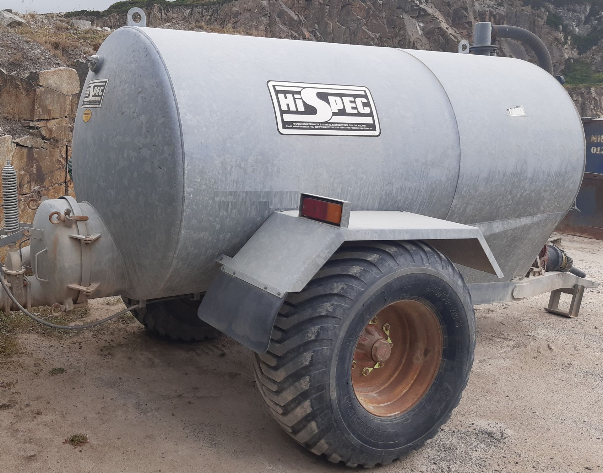 Hi-Spec 1350 Gallon Vacuum tanker with 9000ltr pump. 2013. Located : Penzance TR20 8AG