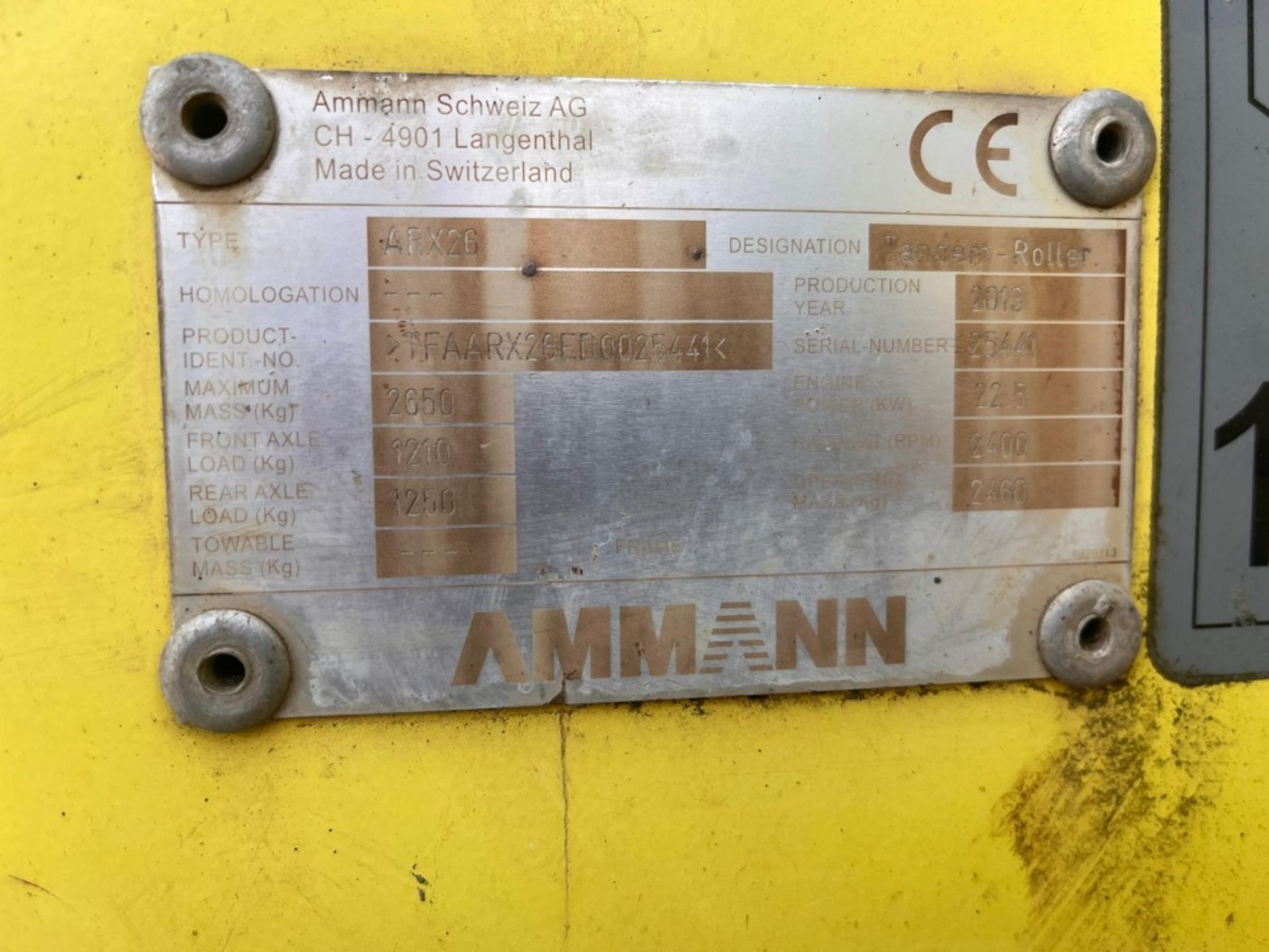 AMMANN ARX26 TWIN DRUM ROLLER 2013 SHOWING 809HRS RDV - Image 6 of 6