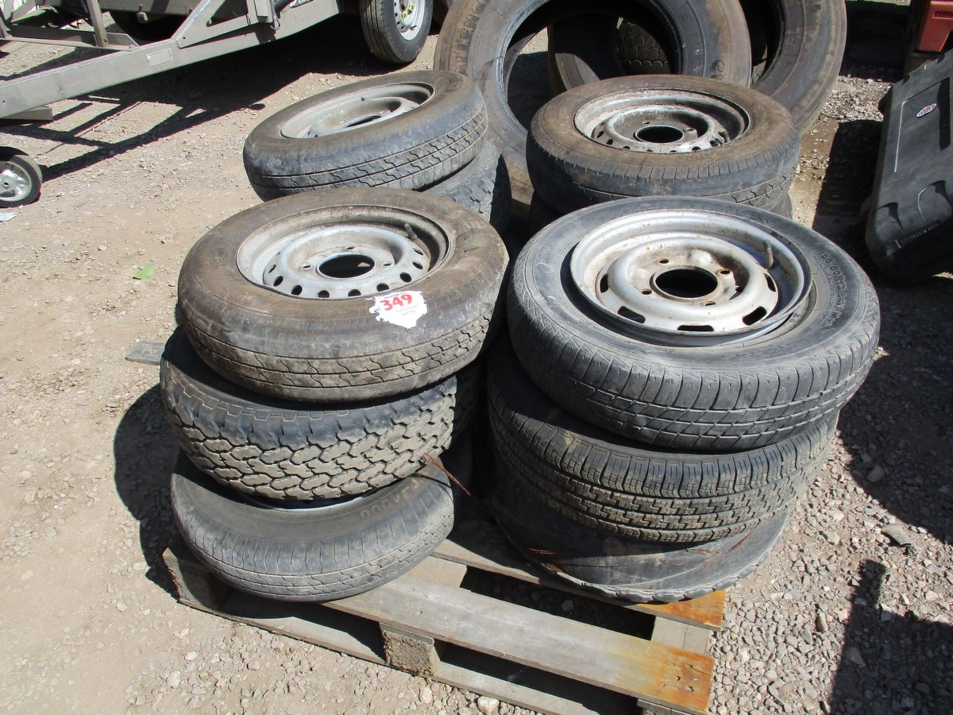 PALLET OF TRAILER WHEELS