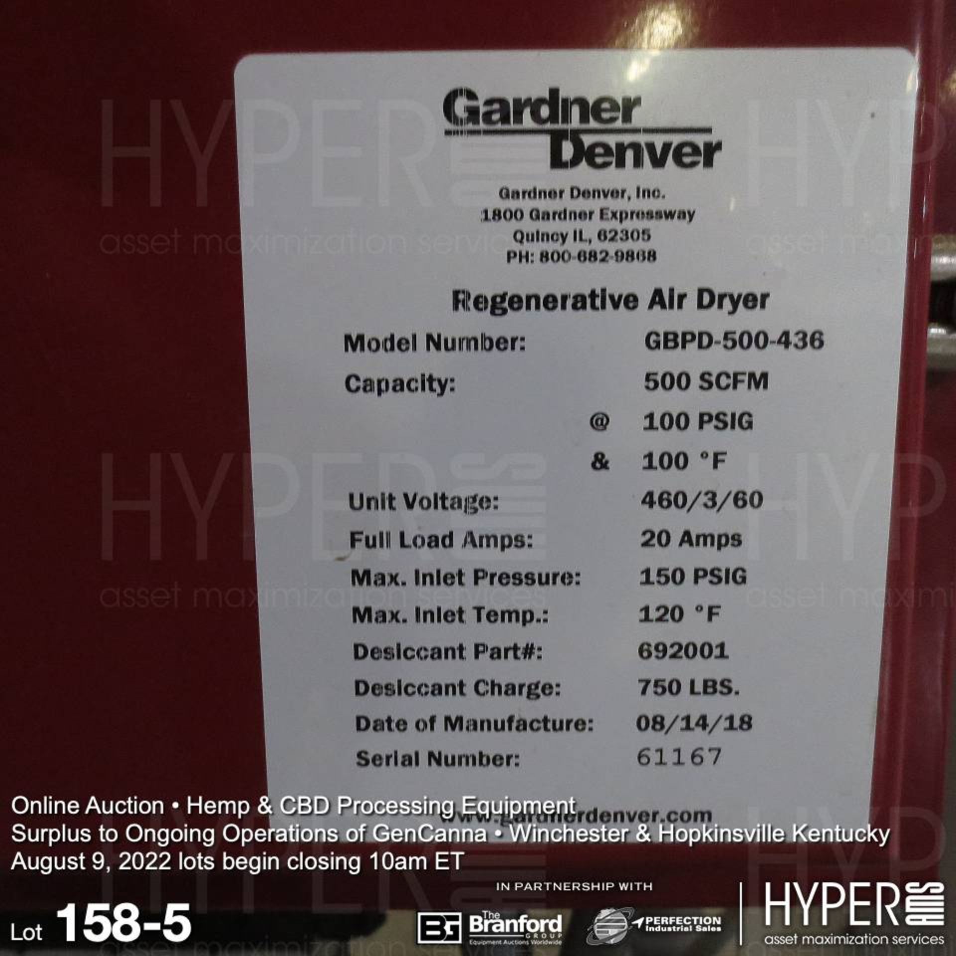 Gardner Denver GBPD 500-436 air dryer - Image 5 of 5