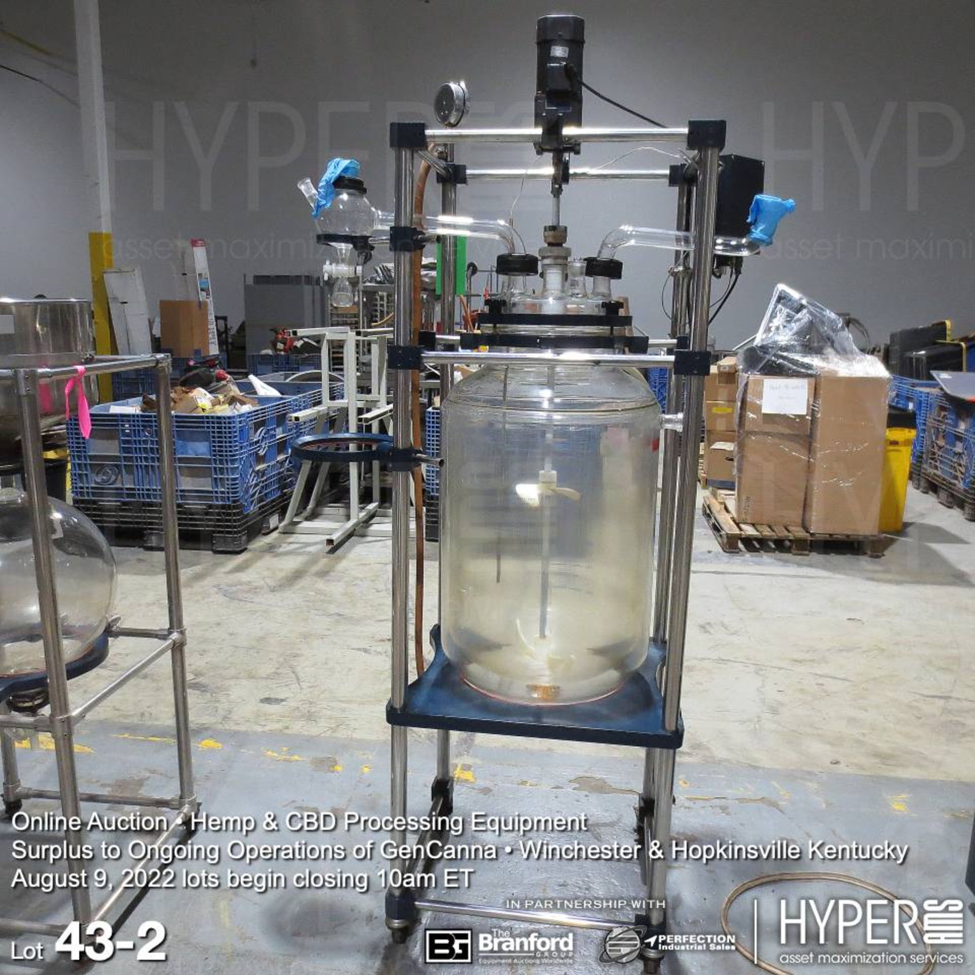 HEB 100-liter glass reactor with stand - Image 2 of 2