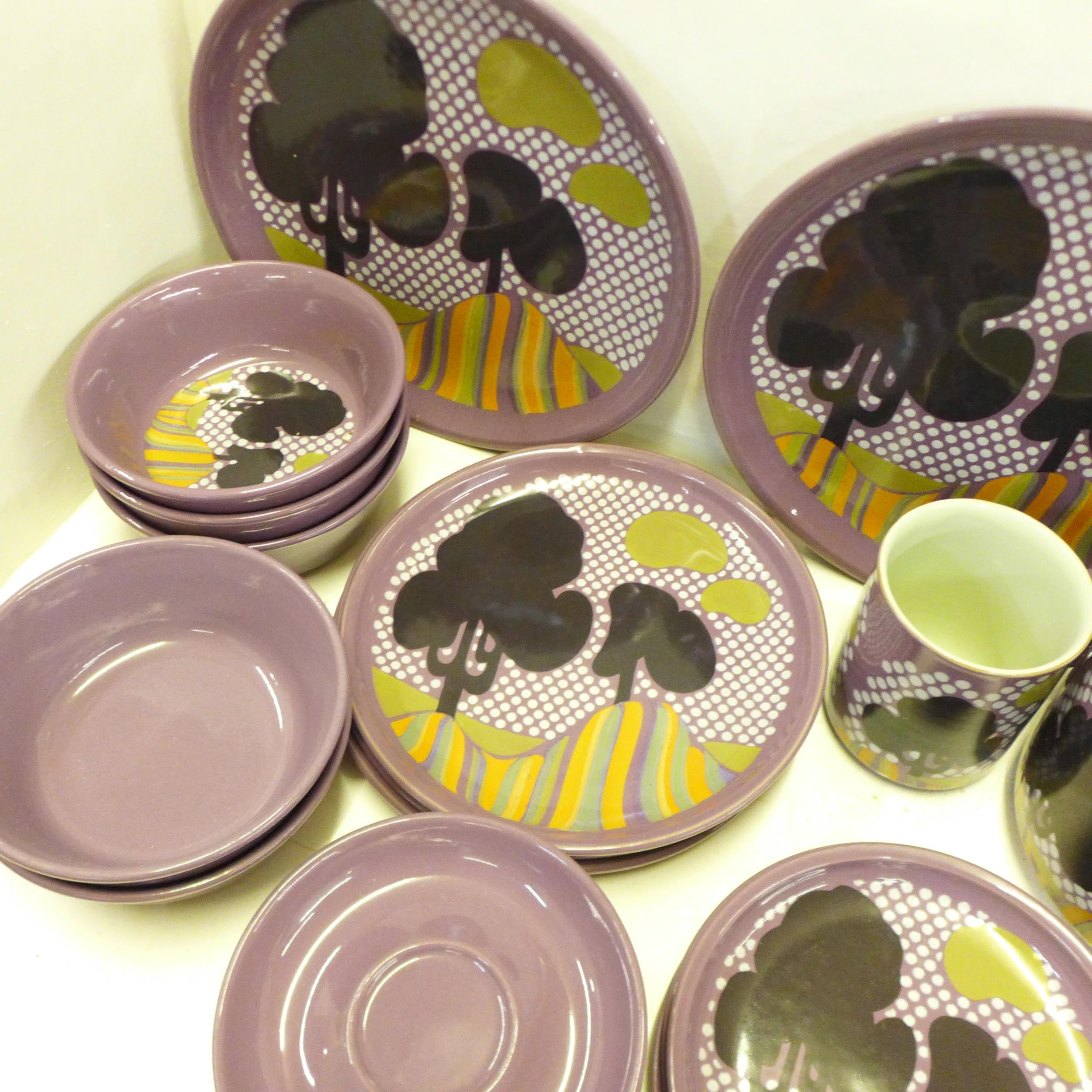 A collection of 1970s Denby Pottery Trees pattern breakfast ware designed by Diana Woodcock- - Image 4 of 4