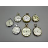 Seven pocket watches
