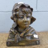 After Huguenin, a 20th Century plaster figure of a female pilot