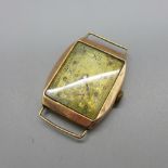 A 9ct gold cased wristwatch, London 1942, weight of case without movement 6g, 24mm case