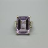 A 925 silver and amethyst ring, Q