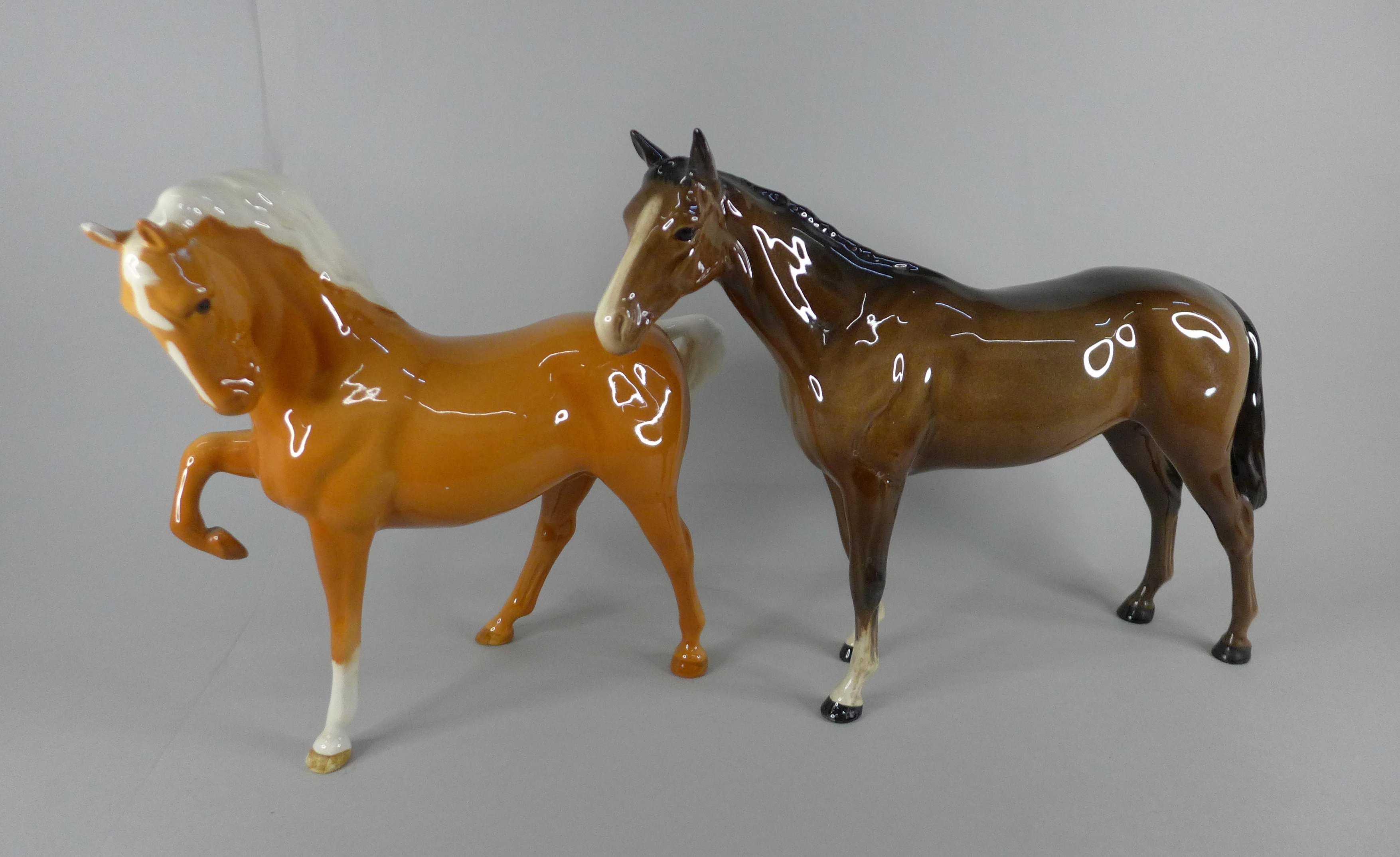 Two Beswick horses, both a/f (ears chipped/restored)