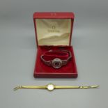 A lady's Gigandet and a lady's Omega Geneve Dynamic wristwatch, boxed, box a/f