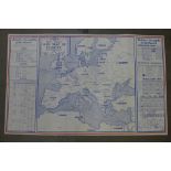 A Daily Sketch War map of Europe in original envelope, postmarked 23rd September 1939