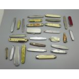 A collection of pocket knives