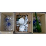 A collection of Wedgwood Ice Rose china, Royal Worcester Evesham style pottery and two boxes of