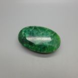A natural emerald with Gemological Laboratory authentification, weight of 56 carats, 73 x 45 x 24mm