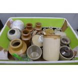A collection of stoneware pots and others, some a/f **PLEASE NOTE THIS LOT IS NOT ELIGIBLE FOR