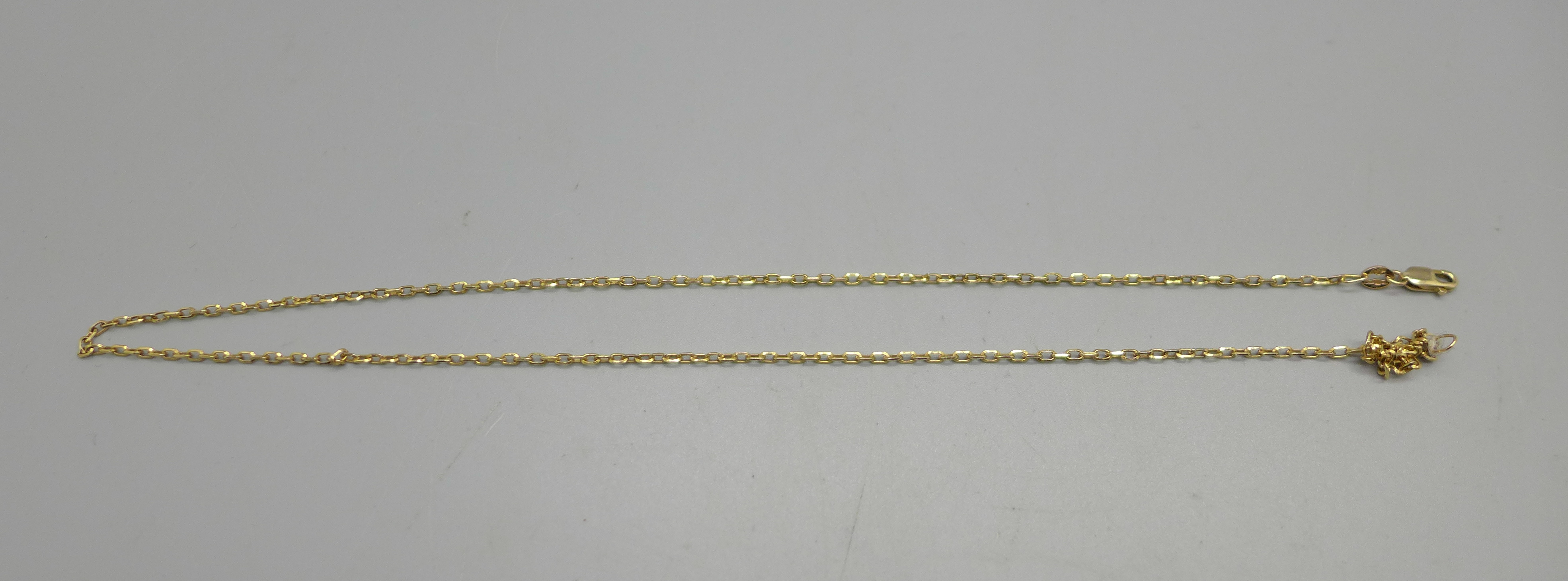 A 9ct gold curb chain necklace, 2.7g