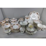 A Royal Albert six setting tea set, including cake plate, teapot (lid a/f), large jug, an Art