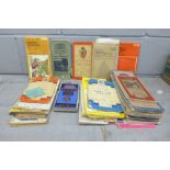 A box of OS maps and other maps, including Exmoor, Nottingham, Northumbria, etc.