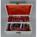 A jewellery box and costume jewellery